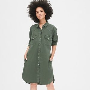 NWT 💰 GAP Military Style Shirt Dress ((pockets!))